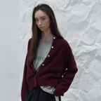 Basic alpaca cardigan - wine
