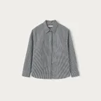 [예약주문 10/30 순차배송] Arietta hidden button shirt (Black check)