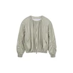 Scrunch Bomber Jacket - Taupe Beige