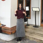 [29CM 단독][곰송이 착용] viny boucle skirt (charcoal)