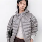 (JP-619)LIGHTWEIGHT GLOSSY HOODY DUCK DOWN