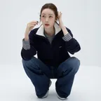[차정원 착용] DEVIN HALF ZIP-UP KNIT (NAVY)