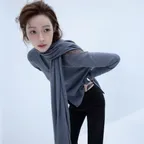[차정원 착용] CALEN SHAWL MUFFLER (MELANGE GRAY)