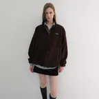 UNISEX ZIP-UP FLEECE SWEATSHIRT CHOCO BROWN_UDJU6D135W2