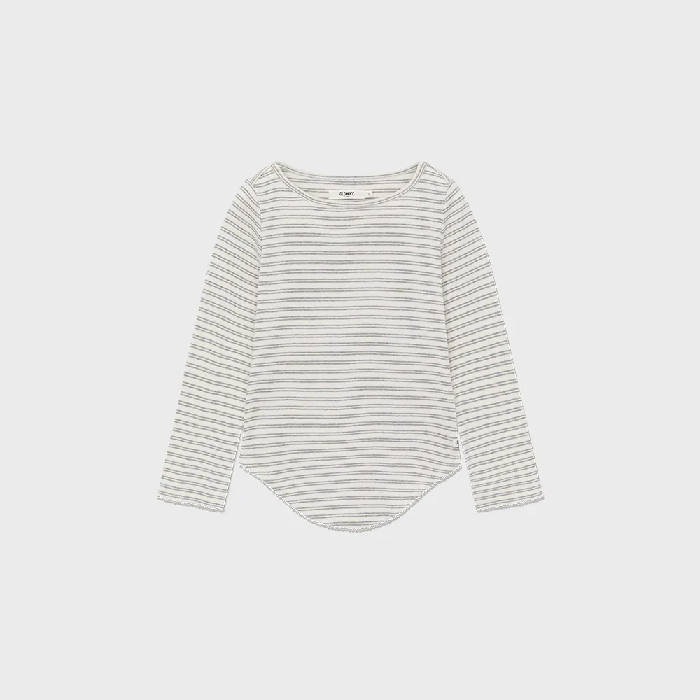 3/4 SOFT WAVE TEE (IVORY STRIPE)