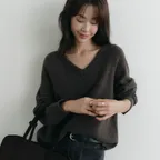 [29EDITION X 이주미] Loe Wool V-neck Knit (Brown)