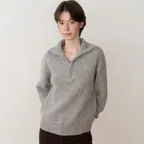Vintage Wool Half-zip Knit Gray
