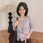 WRAP LAYERED CARDIGAN_LAVENDER