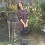 [령은PICK] LUNE WRAP SHIRT DRESS_STONE GREY