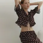 Brown_dot_skirt_pasama 브라운 도트 스커트 파자마(셔츠+스커트)