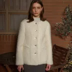 Amelie Wool Half Coat-Ivory