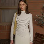 Violette Mock Neck Tee-Ivory