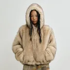 HOODED FUR JACKET