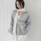 Logo Patch Hoodie Zip-up, M.GREY