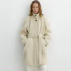 Moss Alpaca Raglan Half Coat - Butter Yellow