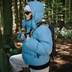 Hood Duck Down Jacket (Mint Blue)