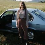 Fleece Zip Overall Pants (Brown)
