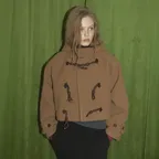 CASENTINO CLASSIC HOODIE CROP DUFFLE COAT (CAMEL)