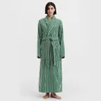 CLASSIC BATHROBE TEAL GREEN STRIPES