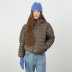 Pebble Light Goose Down Hoodie Jacket_Brown