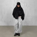 High Neck Fur Jacket_BLACK