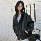 레더 하이넥 점퍼_블랙 / LEATHER HIGH NECK JUMPER_BLACK
