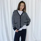 [SET] 스트라이프 믹스 가디건 & 팬츠 셋업 네이비 MDPJ006NAVY