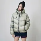 웨이비 시어 다운 자켓_세이지 그린