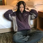 [2nd] Mark Padded Hoodie Jumper - Purple