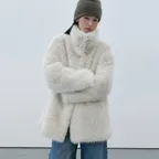 [무료반품] Soft Half Fur Coat Ecru