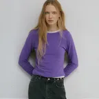 Basic boat neck angora t-shirt [FRFA07LT07]_Purple