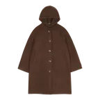 038 HOODED LONG COAT BROWN