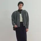 NORDIC BUTTON CARDIGAN (MELANGE BLACK)