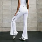 W PIPING FLEECE BOOTS CUT LEGGINGS [WHITE]