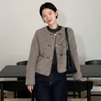 [선오픈]비조 여밈 부클 라운드 자켓 OF6XMA120
