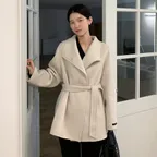 [단독]벨티드 하이넥 핸드메이드 코트 OE6WHA050
