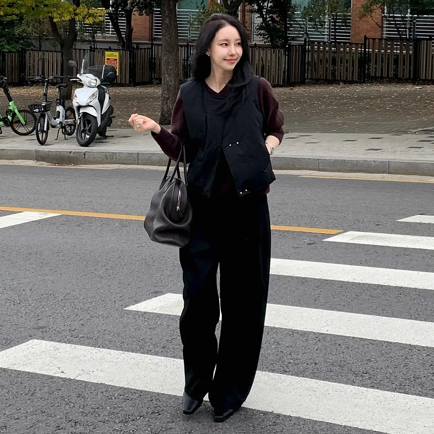 [강문경pick] 턱킹 웜 슬랙스_BLACK
