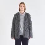 Hairy overfit cardigan(Charcoal)