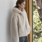 Fox fur hooded jumper_2colors