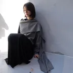 WOOL CAPE CARDIGAN grey