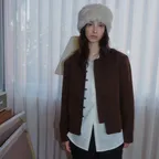 Vintage Crop Jacket (Brown)