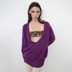 Peed V-Neck Knit _Purple