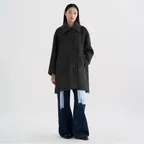 High Neck ALine Half Coat Ash (AG6X30A024)