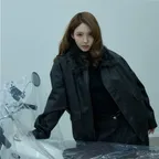 LUSSON FUR COLLAR JUMPER (BLACK)