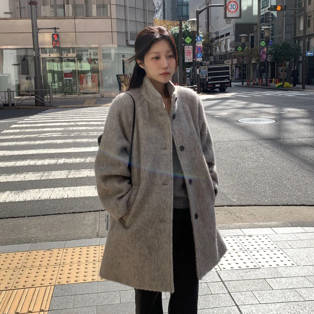 Eira high-neck coat_light gray
