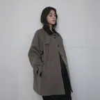 Herringbone Wool Half Coat_Brown