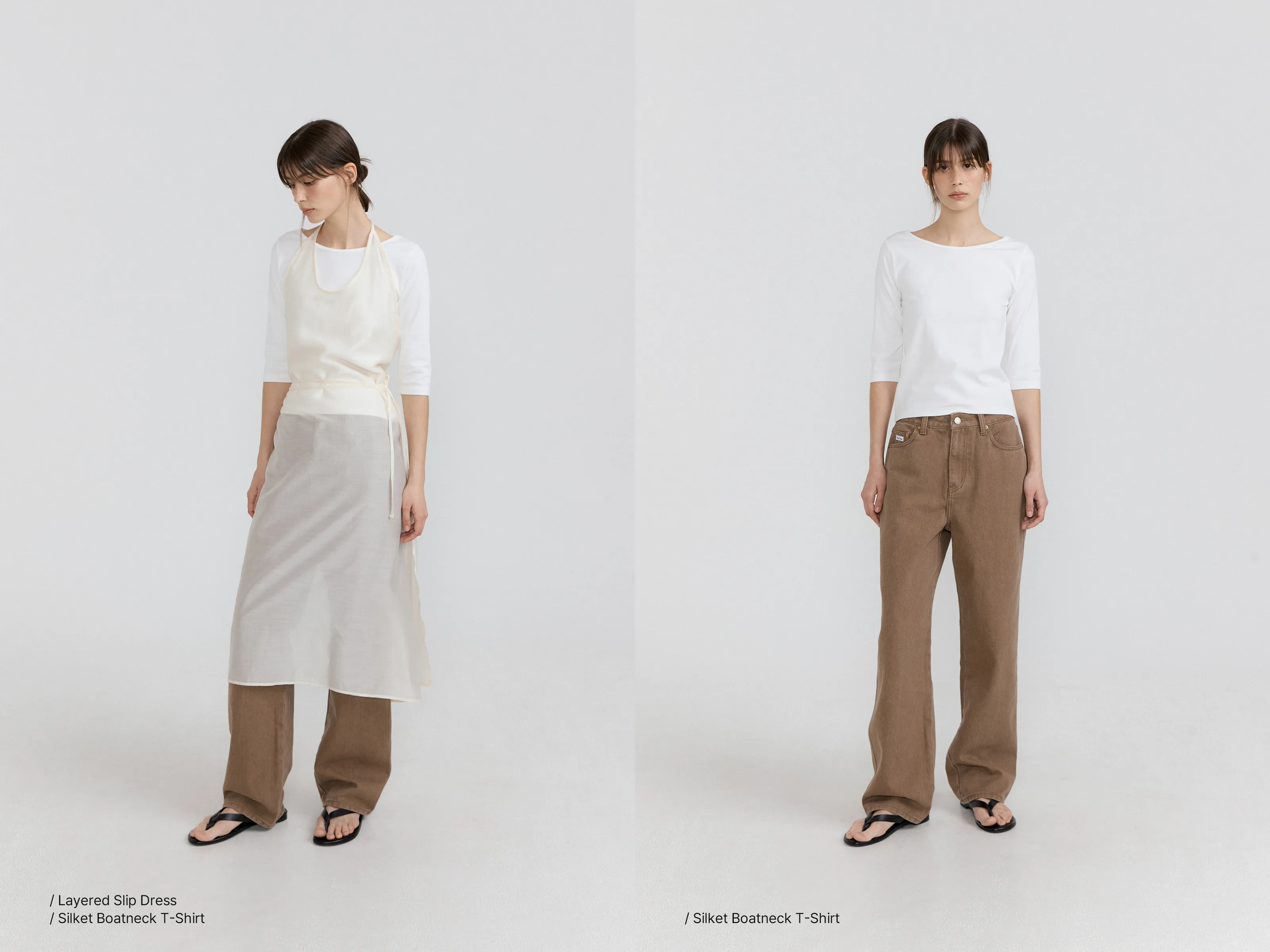 Layered Slip Dress (Ivory)