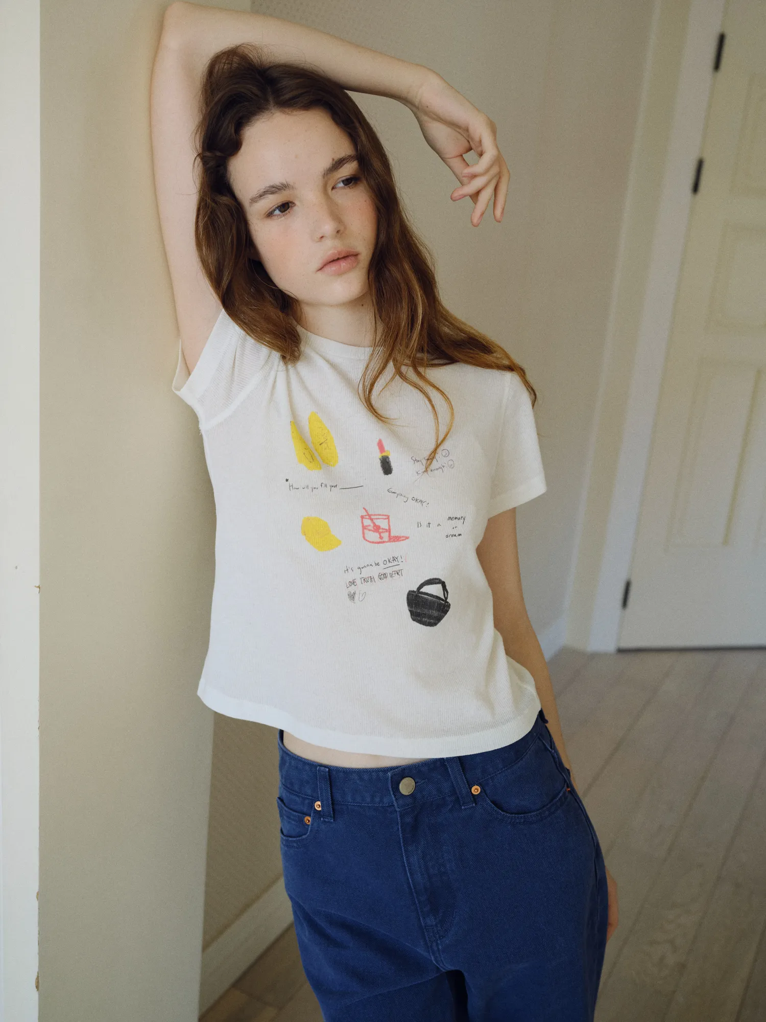 doodle memory print t-shirt (2colors)