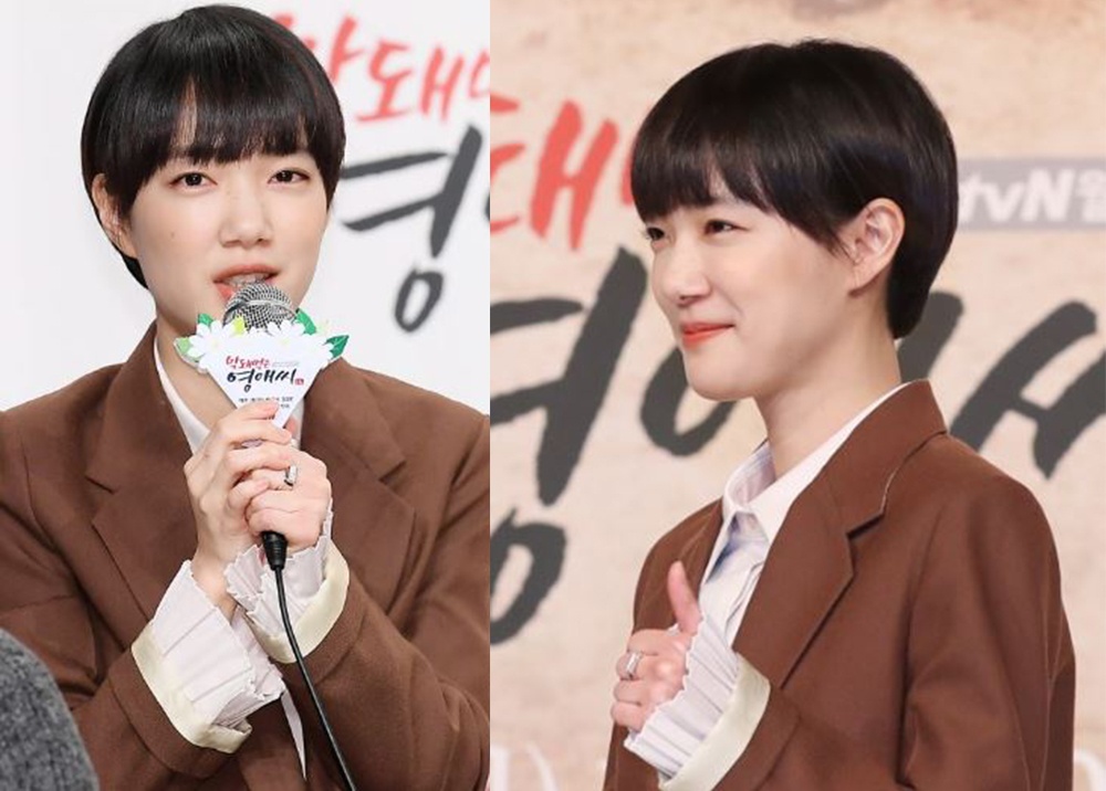 [손수현 착용] DETACHABLE PLEATS CUFFS SHIRTS (PINK-BEIGE) /출처: tvN '막되먹은 영애씨'