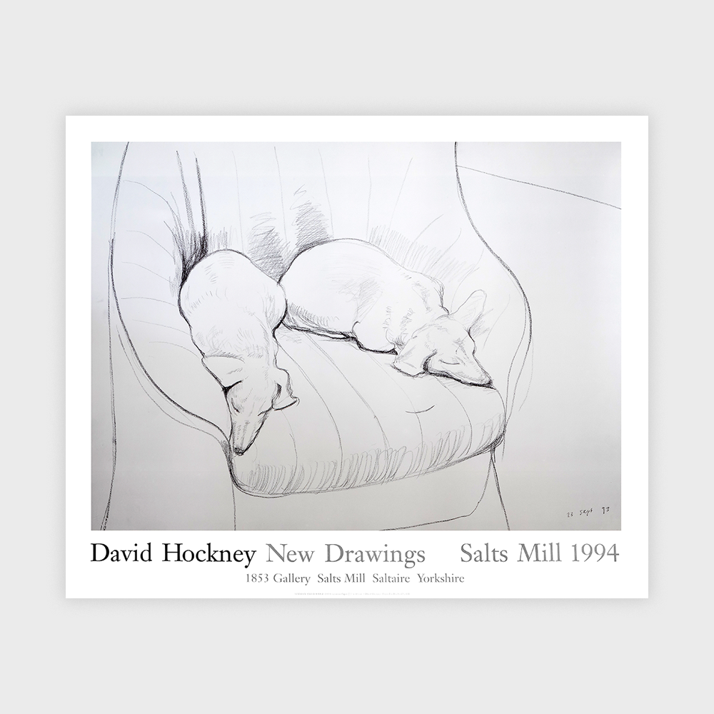 Black and White Dogs Exhibition Poster / David Hockney